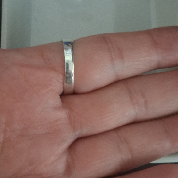 TURQUOISE INLAY STACKER BAND RING 925 STERLING SILVER SIZE 9 - Picture 5 of 5